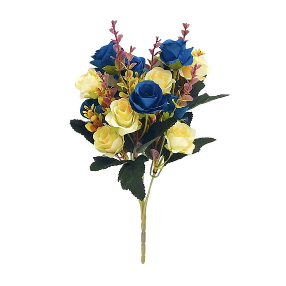 DVKOVI Artificial Flowers Roses 12 Head Two Color Rose Silk Flower for Home Hotel Wedding Christmas Tables Decoration