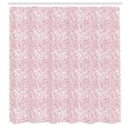 thumbnail image 3 of Ambesonne Damask Shower Curtain, Monochrome Botanical Leaves, 69"Wx75"L, Blush and Rose, 3 of 5