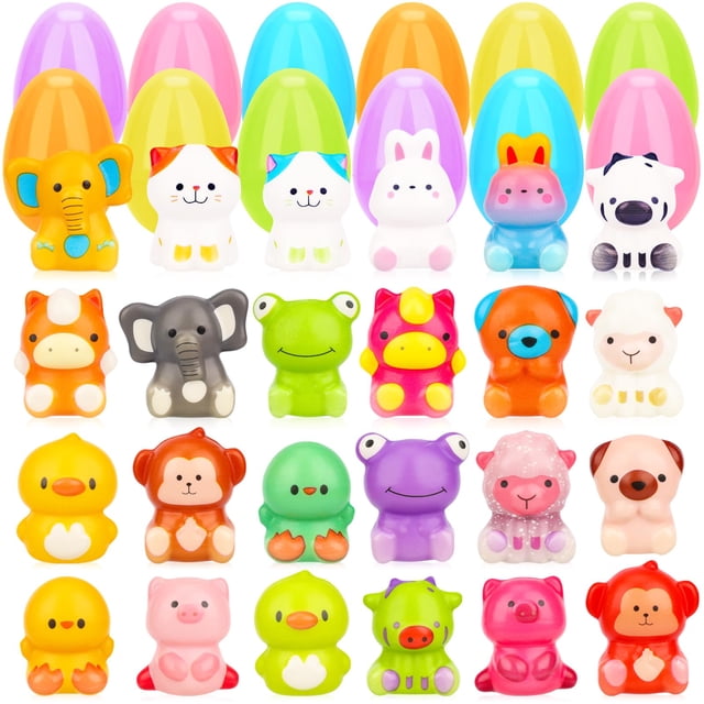 Relleno de huevos de pascua Gralima Animal Squishy Toys, paquete de 24