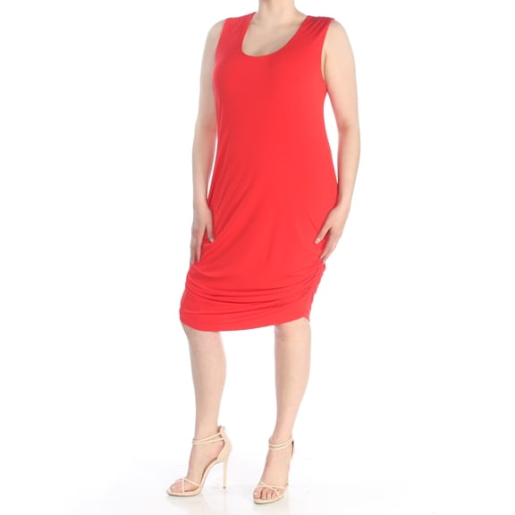 RACHEL ROY $89 Womens New 1598 Red Ruched Racerback Formal Dress XL B B