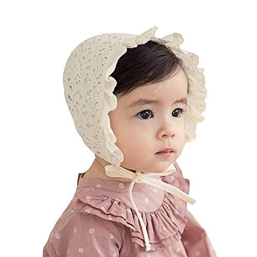 Baby Girl Toddlers Breathable Lacy Bonnet Eyelet Cotton Adjustable Sun Protection Hat 