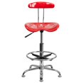 thumbnail image 5 of Scranton & Co Drafting Chair in Red and Chrome, 5 of 5