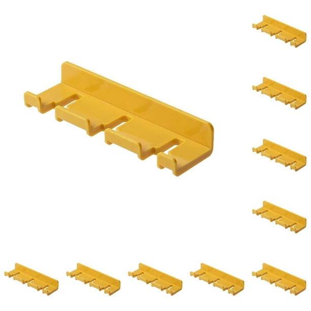 Matsuzay Gancho autoadhesivo montado en la pared, soporte para cepillo de dientes, bolsa de puerta a prueba de humedad, ganchos, estante de Amarillo 10piezas