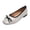 Silver, variant on Gpaecead Women's Bow Jacquard Ballet Flats Round Toe Faux Leather Slip On Comfortable Dressy Shoes For Work And Casual Silver