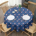 thumbnail image 3 of Blue Christmas Santa and Snowflake Pattern Round Tablecloth 60"x60",Wrinkle Wipeable Table Cloth for Kitchen Dining Room Picnic Patio Party, 3 of 6