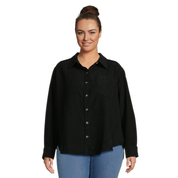 RealSize Women's Plus Size Corduroy Shacket