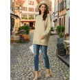 thumbnail image 3 of DARING DIVA Round Neck Pullover Long Sleeve Casual Sweater M Khaki, 3 of 7