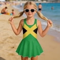 thumbnail image 6 of FOR U DESIGNS Girls' Sleeveless One-Piece Swimsuit Sleeveless Tropical Kids Bathing Suit Swimwear Toddler Girls Swimsuit, Jamaica Flag, 6 of 7