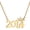 Golden, variant on Number Pendant Year Necklace Crown Stainless Steel Exquisite Chain Women Necklace Birthday Gift