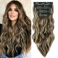 thumbnail image 2 of HAIRRO 4PCS Clip- in Synthetic Hair Extensions Long Wavy Thick Hairpieces Double Weft Natural Hair Extensions -22 Inch, 2 of 10