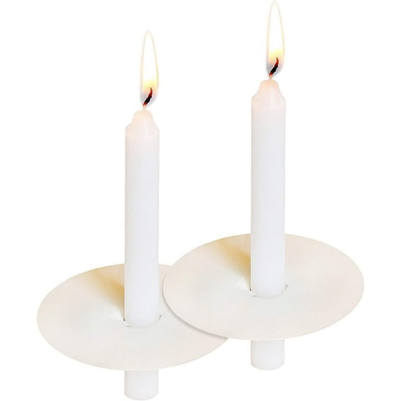 150 Church Candles with Drip Protectors for Devotional Candlelight Vigil Service, Box of 150 Candles, Unscented White 5" H X 1/2" D, No Smoke$$