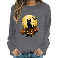 thumbnail image 5 of Kaliqueen Halloween Sweatshirts for Women Spooky Season Funny Long Sleeve Graphic Crewneck Pullover Tops Loose Fit Holiday Outfits with Multi Print, 5 of 6