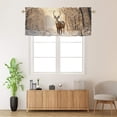 thumbnail image 2 of Winter Forest Deer Kitchen Curtain Valances Wild Animal Elk Snowy Tree Forest Rustic Window Valance for Bedroom Bathroom Living Room Dining Room Valances Set 54 by 18 in, 1 Panel, 2 of 6
