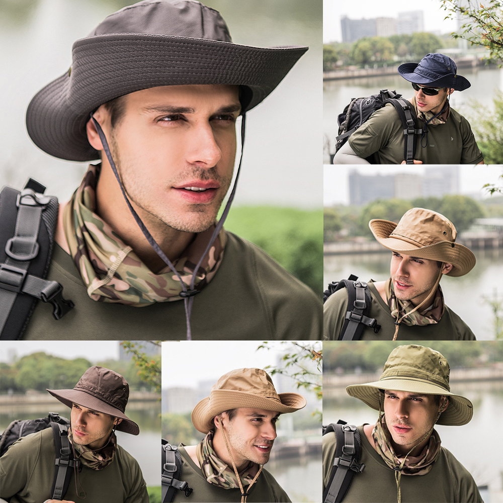 Men-Bucket-Hat-Boonie-Hunting-Fishing-Outdoor-Hiking-Cap-Wide-Brim-Sun-Hat - image 3 of 3