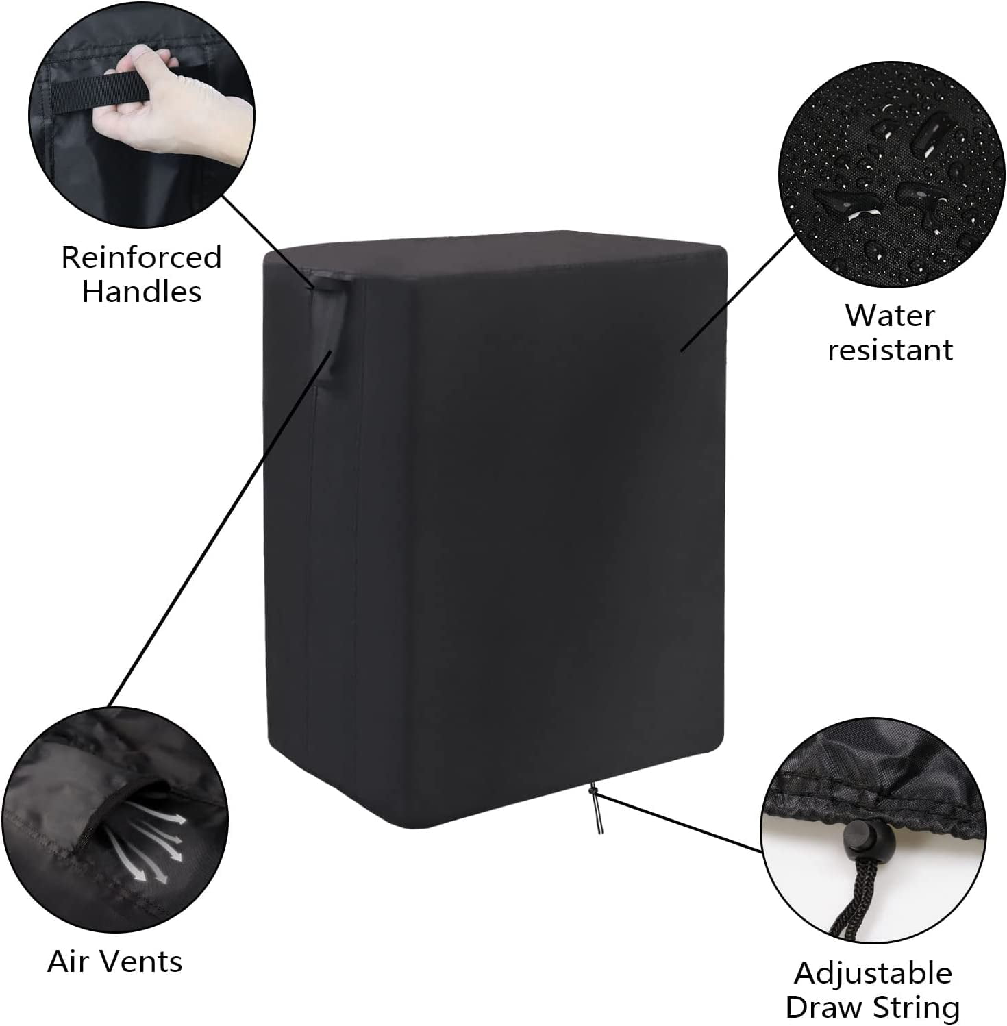POMER Prep Table Cover for Double-Shelf Movable Dining Cart Tables, 40inch Waterproof Outdoor BBQ Cart Cover Buffet Grill Table Cover