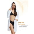thumbnail image 3 of Women's UPF 50+ Swim Cover Up Sun Protection Hoodie Long Jacket SPF Lightweight Beach Cover Ups for Women White 2XL, 3 of 8