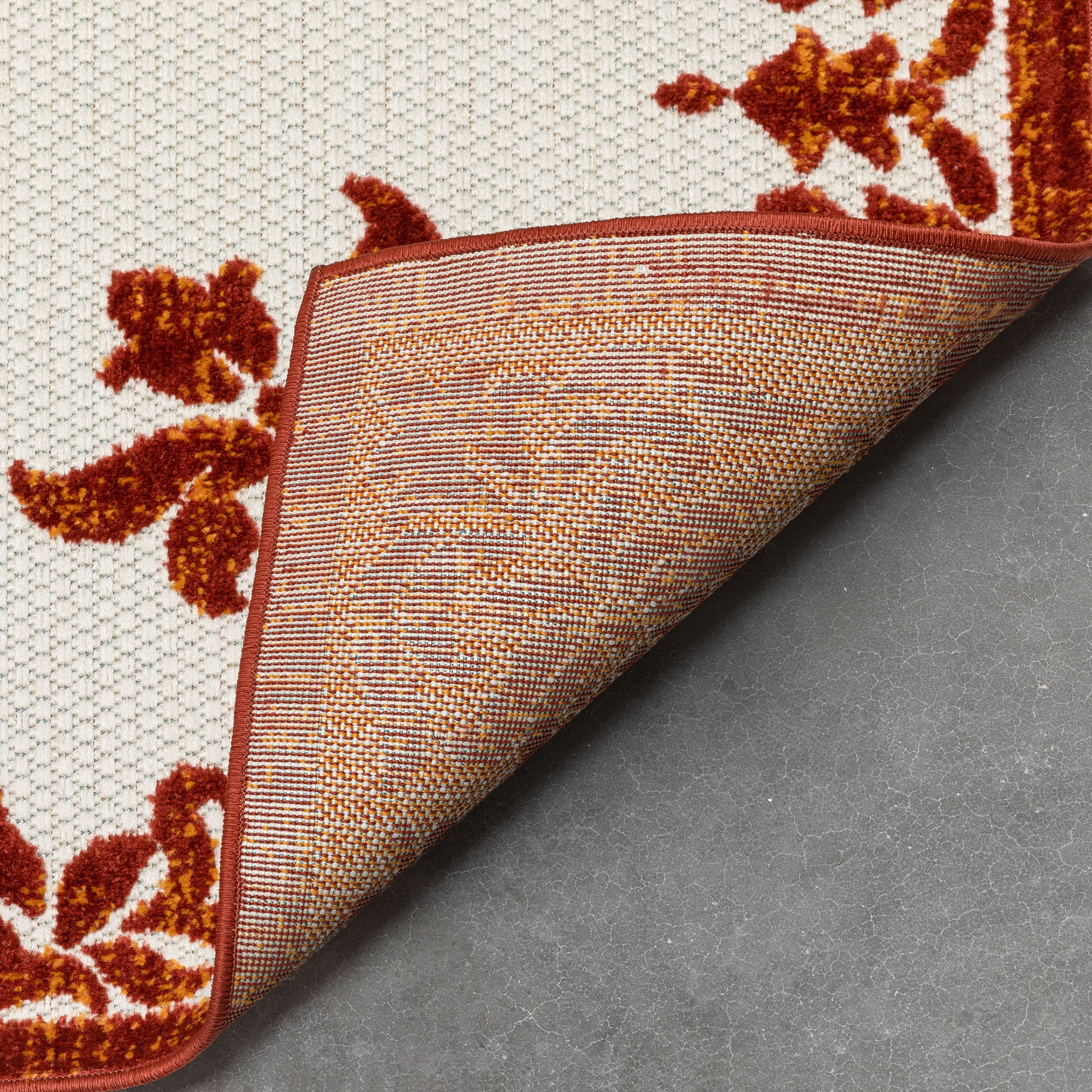 Well Woven Dorado Arid Modern Floral Terracotta Indoor/ Outdoor High-Low Pile 2'7" x 9'10" Runner Rug