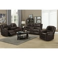 thumbnail image 5 of Hybition 3 - Piece Living Room Set Faux Leather Sofa Set-Brown, 5 of 7