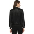 thumbnail image 2 of inhzoy Women's Bomber Jacket Lightweight Zip Up Casual Metallic Jacket Coat Outerwear Black M, 2 of 7