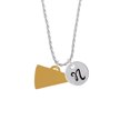 thumbnail image 2 of Delight Jewelry Acrylic 1.25" Goldtone Megaphone Silvertone Script Initial Disc - N - Charm Necklace, 20"+3", 2 of 4