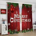 thumbnail image 4 of Red Christmas Curtains Balls with Pine Fir Tree Holiday Season Classic Art Printed Living Room Bedroom Window Drapes Treatment Fabric 2Panels 42 (W) x 63(L) Inch Decor, 4 of 6