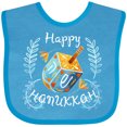 thumbnail image 3 of Inktastic Happy Hanukkah Dreidel and Laurels Boys or Girls Baby Bib, 3 of 4