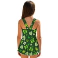 thumbnail image 2 of Xixirimido Green Shamrock Hearts Print Girls One Piece Swimsuit with Skirt Modest Sleeveless Swim Dress Featuring Built-in Shorts & UPF 50+ Sun Protection for St. Patrick's Day, 12-13 Years, 2 of 7