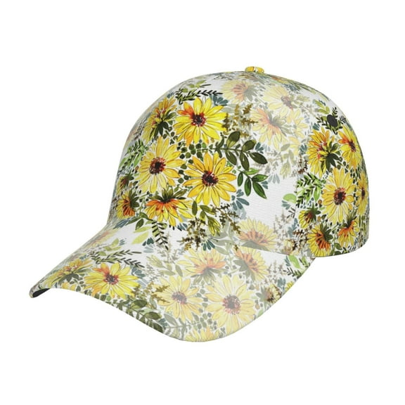 Sikiie Daisies And Wildflowers Unisex Vintage Washed Unstructured Baseball Cap Soft Cap Adjustable Unisex Baseball Hat Dad Hat