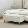 thumbnail image 2 of HOMCOM Storage Ottoman Bench with Steel Legs, 43 Inch Large Storage Chest, 2 of 10