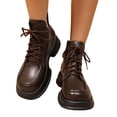 thumbnail image 2 of Mfakffe Platform Combat Boots Women Casual Thick-SoledLace-up Ankle Boots Non-slip and durable, 2 of 5