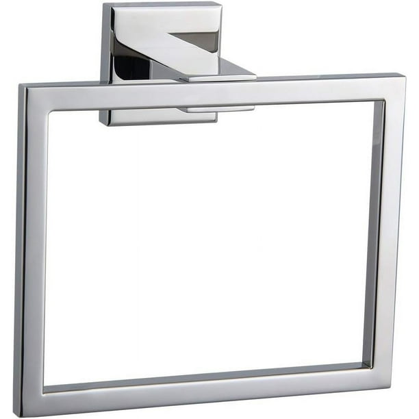 Toallero con aro para toallas de mano para baño, toalleros de mano, montaje en pared, colgador de toallas cuadrado simple, acero inoxidable SUS 304 resistente, acabado pulido