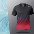 thumbnail image 2 of NIEWTR Men's Workout Quick Dry T-Shirts Short Sleeve Lightweight Stretch Sport Shirts Tee for Running, Beach, Gym(Red,M), 2 of 5
