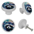 thumbnail image 4 of Raccoon Fluorescent Drawer Pulls with Screws - Round 4-Pack, Glow-in-the-Dark Knobs for Cabinets, Wardrobes, and Dressers, 4 of 6