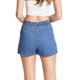 thumbnail image 3 of Love Tree Women's Juniors Paperbag Waist Shorts (Blue, Small), 3 of 3