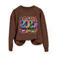 thumbnail image 4 of WEAIXIMIUNG Sweat-Shirt Bleu Marine pour Femmes Automne et Hiver Col Rond Manches Longues Sweat-Shirt Imprimé Pull de Noël, 4 of 4