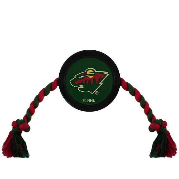 Pets First NHL Minnesota Wild Hockey Puck Toy - Heavy-Duty Durable Rubber Dog Toy