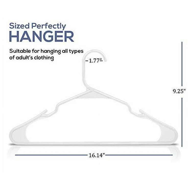 HOUSE DAY Plastic Hangers White 50 Pack Durable & Space Saving