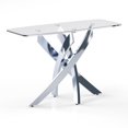 thumbnail image 5 of Furniture of America Gisela Glass Top Console Table, Chrome, 5 of 9