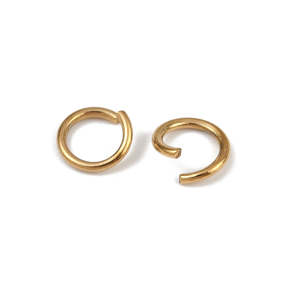 304 Stainless Steel Open Jump Rings Round Ion Plating(IP) Golden 7x1mm 18 Gauge Inner Diameter: 5mm