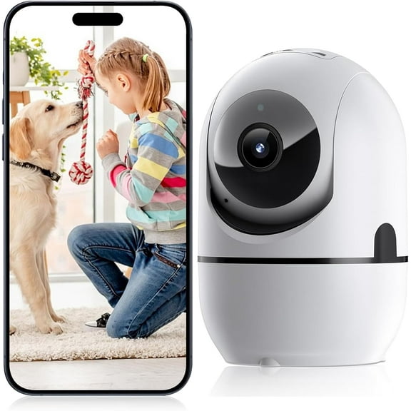 Indoor Security Camera, 1080P Security Cameras Wireless Indoor for Home Security, Dog Camera/Pet Camera with Phone App, Night Vision, 2-Way Audio, TF/Cloud Storage(2.4Ghz)