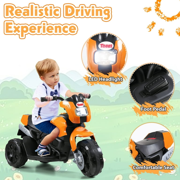 Tobbi 6v kids ride on motorcycle car battery powered 4 wheel bicycle electric toy new arrivals