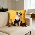 thumbnail image 4 of Funda de almohada corta de felpa de poliéster con diseño de gatos | Funda de cojín decorativa para sofá de 45 x 45 cm sin relleno | Decoración para el hogar con estampado de gatos multicolor, 4 of 6