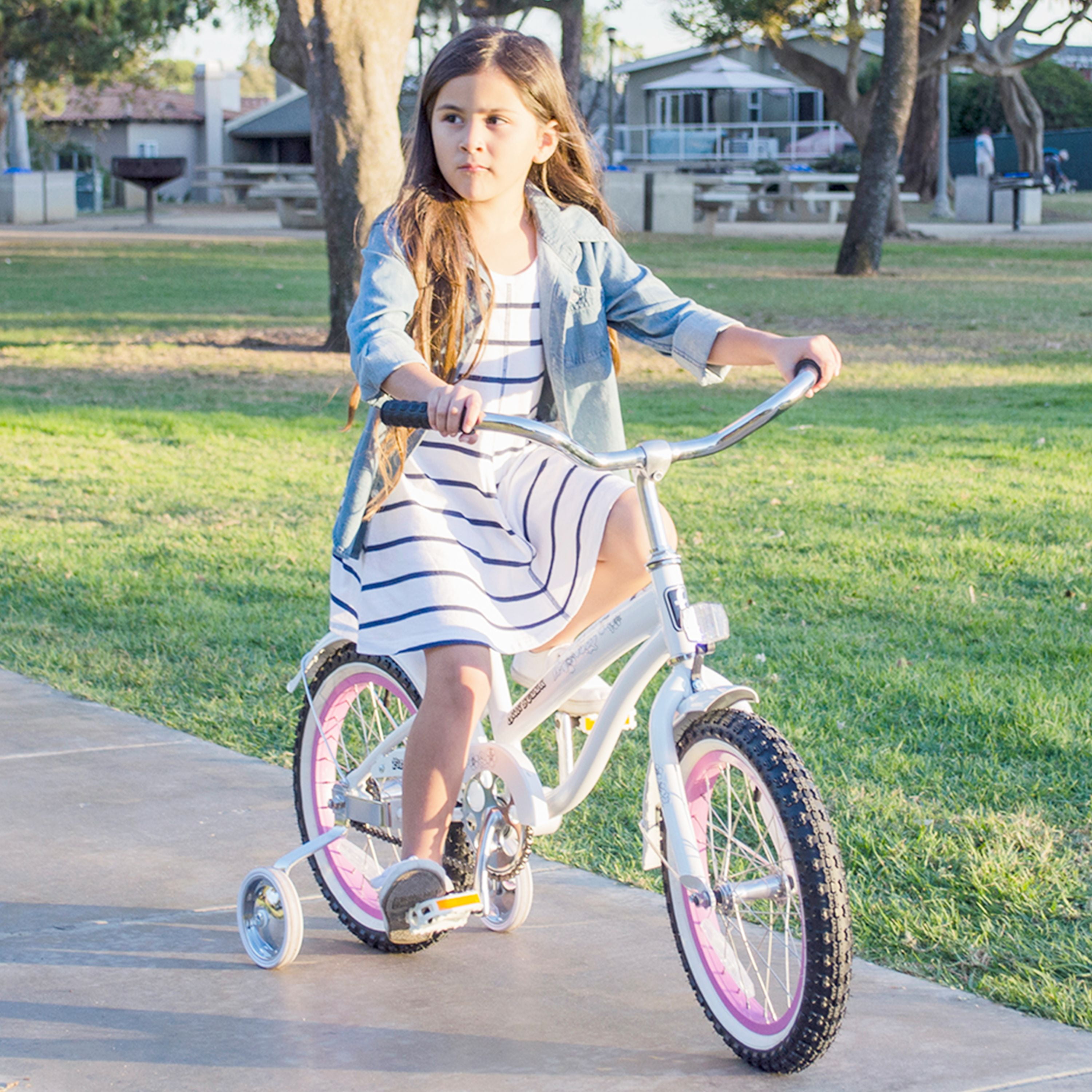 Firmstrong Bella Classic, 16", Girl's, Single Speed, White/Pink