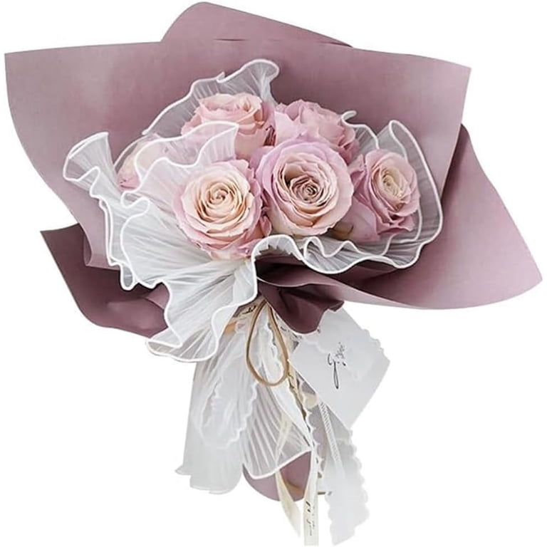 GOMAKERER 157.48Inch/4M Ruffle Yarn Floral Wrapping...