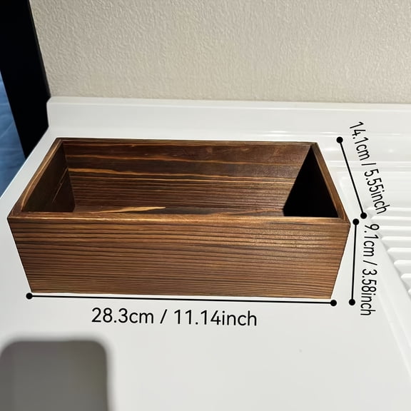 Solid Pine Wood Storage Box – Multi-Purpose Desktop & Entryway Organizer for Aromatherapy, Perfume, and Home Essentials – Decorative Wooden Container