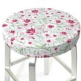 thumbnail image 3 of Xecao's Lilies Flowers Print Stool Covers offer stylish, washable protection for PU round bar stools, perfect for home or commercial use., 3 of 7