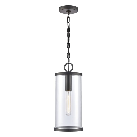 Elk Home Hopkins 7.25-inch Wide 1-Light Outdoor Pendant in Charcoal Black