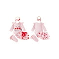 thumbnail image 2 of BemeyourBBs Newborn Baby Girl My First Valentines Day Outfit Newborn Spring Clothes Letters Romper Shorts Headband Socks 4Pcs Set, 2 of 9