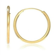 JewelStop 14K Yellow Gold Endless Hoop Earrings - 14 mm