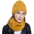 thumbnail image 4 of 2PCS Winter Beanie Hat Scarf Set Women Men Slouchy Scarf Warm Knitted Hat Skull Cap, 4 of 4